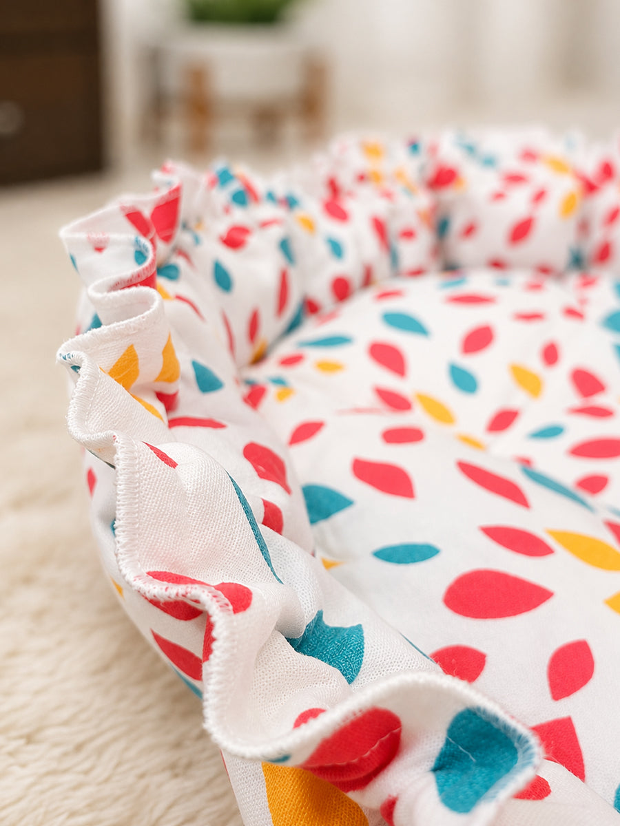 Ziva Baby Round Bed , Multipurpose – 100% Cotton Padded Baby Lounger for Newborns & Toddlers