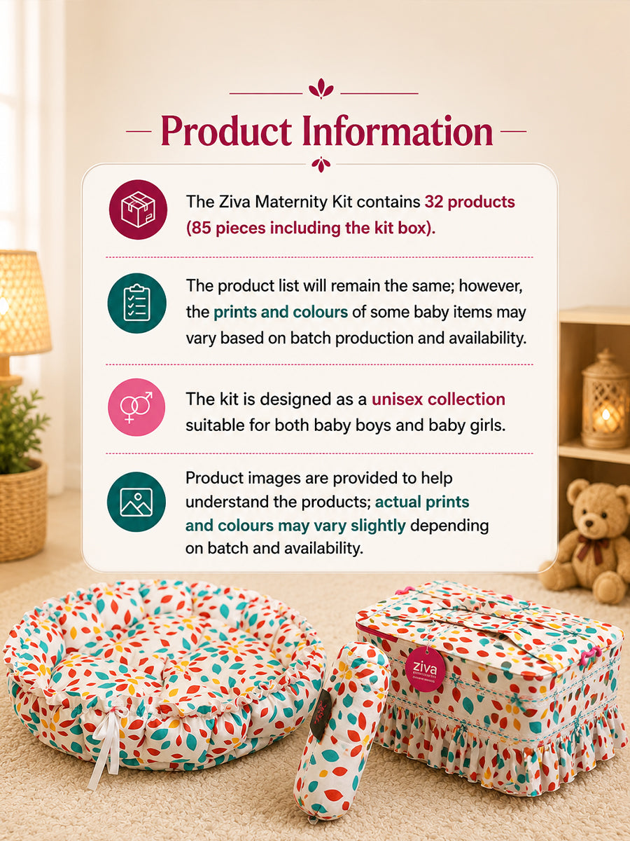 Ziva Premium Maternity & Hospital Kit – Complete Newborn & New Mother Essentials. The perfect hospital bag for expectant parents.