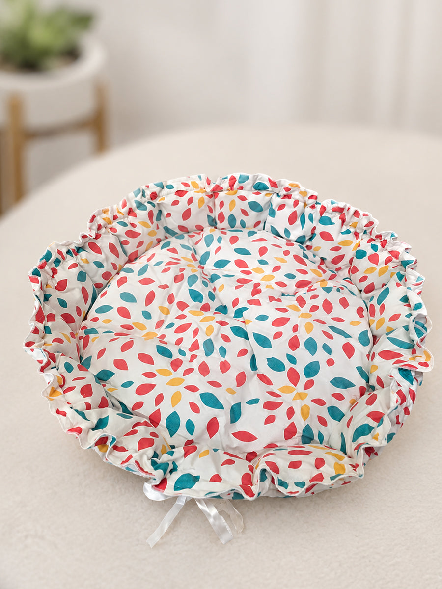 Ziva Baby Round Bed , Multipurpose – 100% Cotton Padded Baby Lounger for Newborns & Toddlers