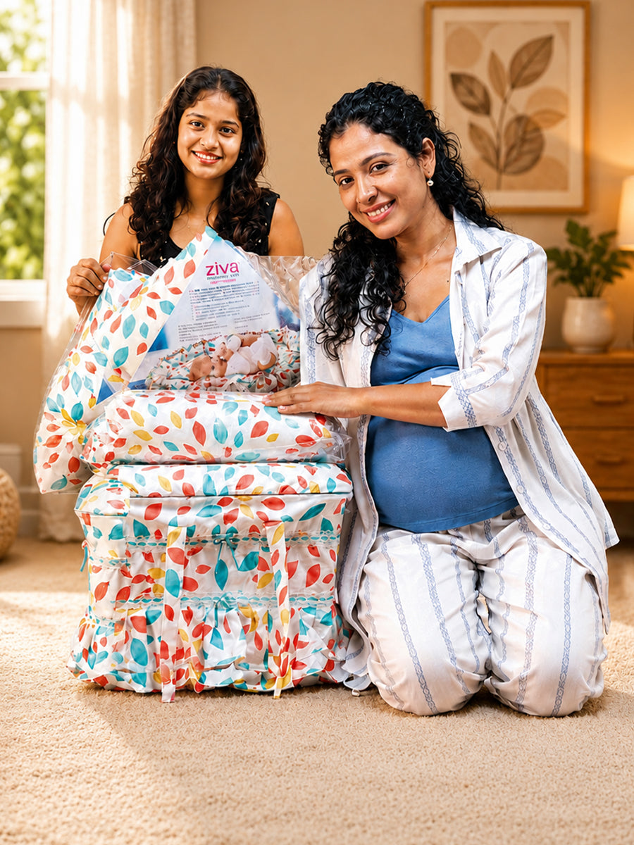 Ziva Premium Maternity & Hospital Kit – Complete Newborn & New Mother Essentials. The perfect hospital bag for expectant parents.