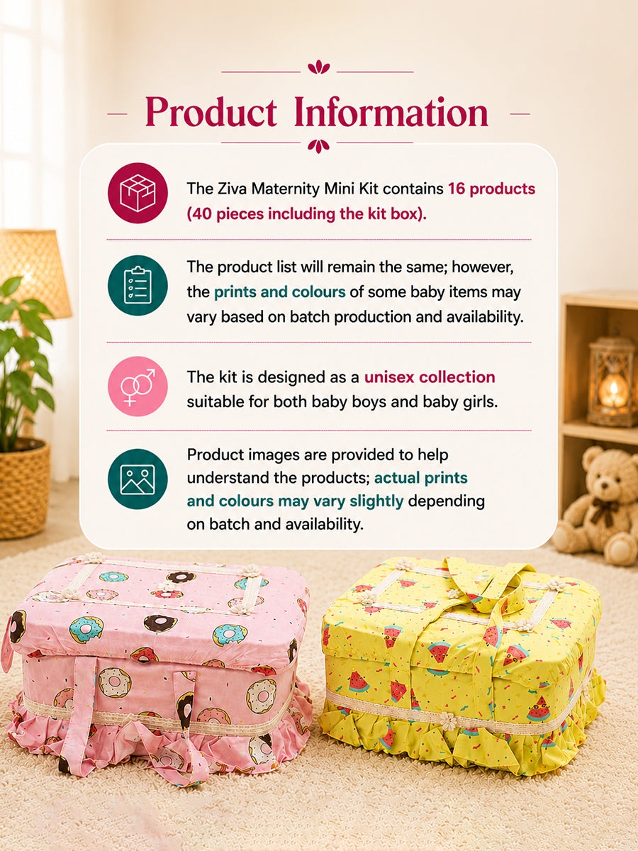 Ziva Maternity Mini Kit – 16 Products with 40 Essential Pieces for New Mom & Newborn Baby