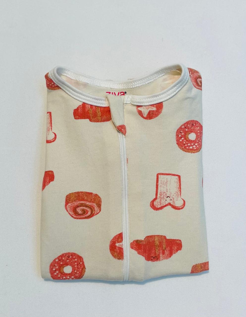 Infant Food Print Sleepsuit/Cap
