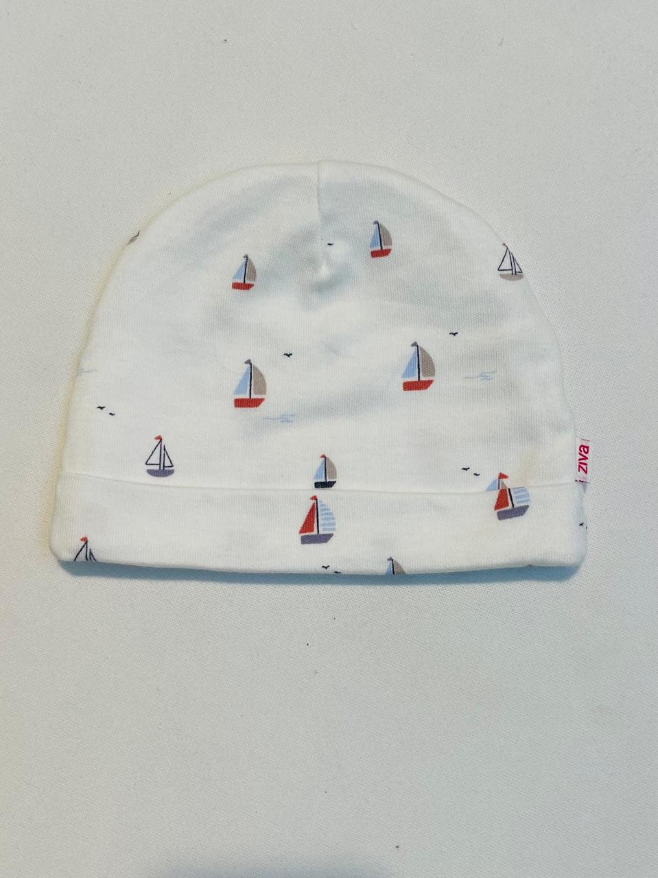 Baby Boat Print  Sleepsuit/Cap