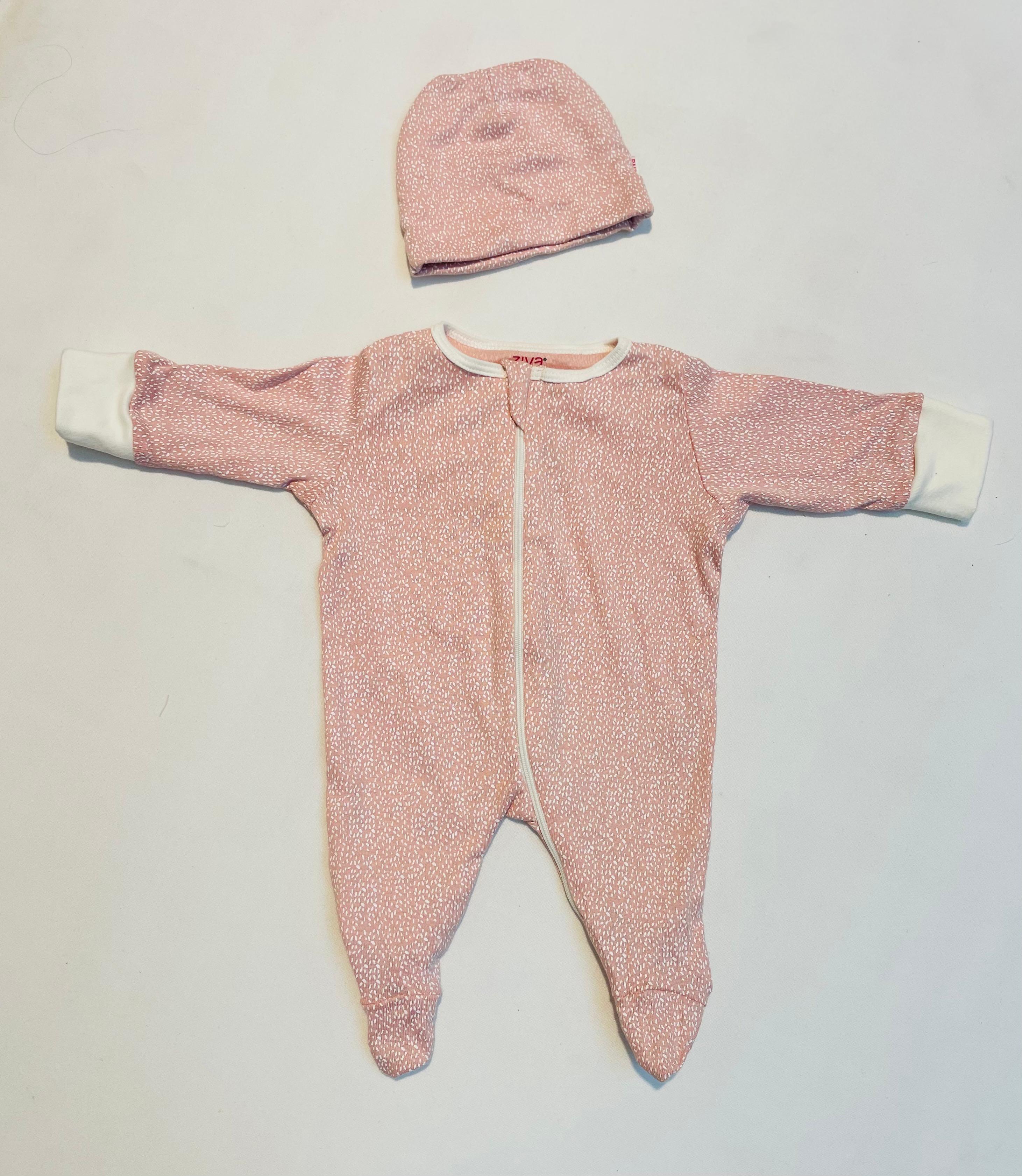 Baby Abstract Dot Sleepsuit/Cap