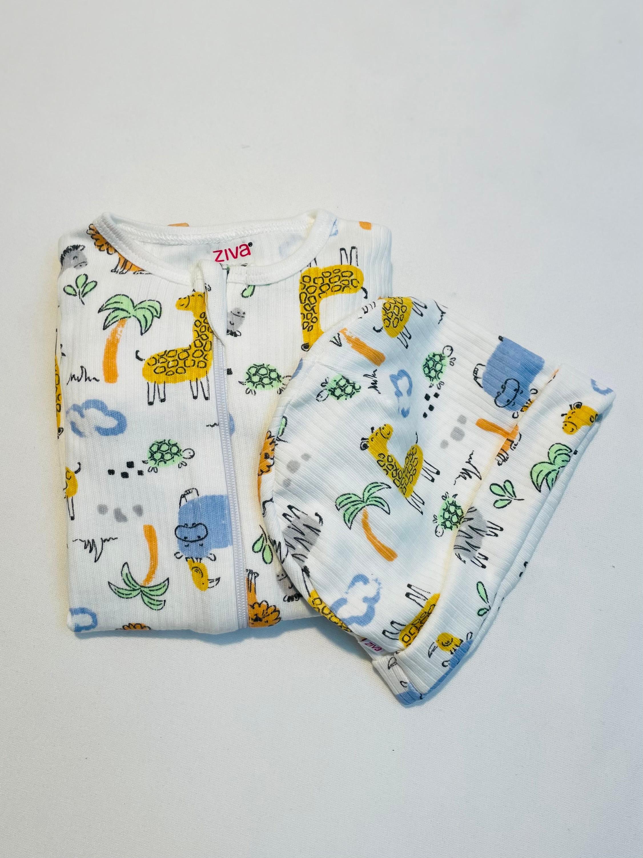 Infant Cartoon Sleepsuit/Cap