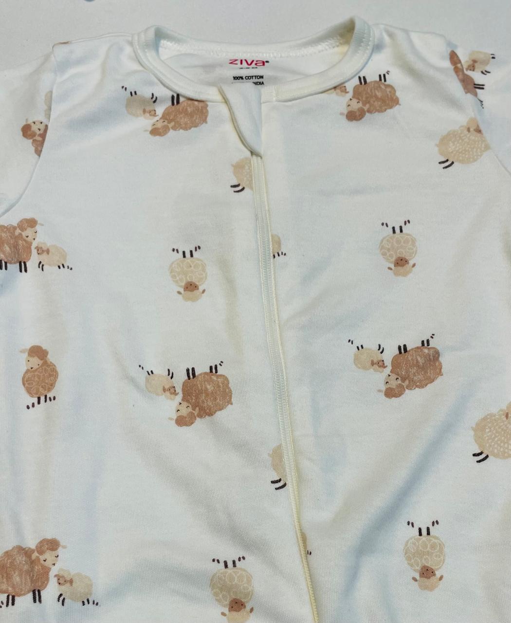 Infant Sleepsuit/Cap Sheep Print