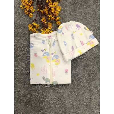 Sleepsuit/Cap- Girl(Aqua life)