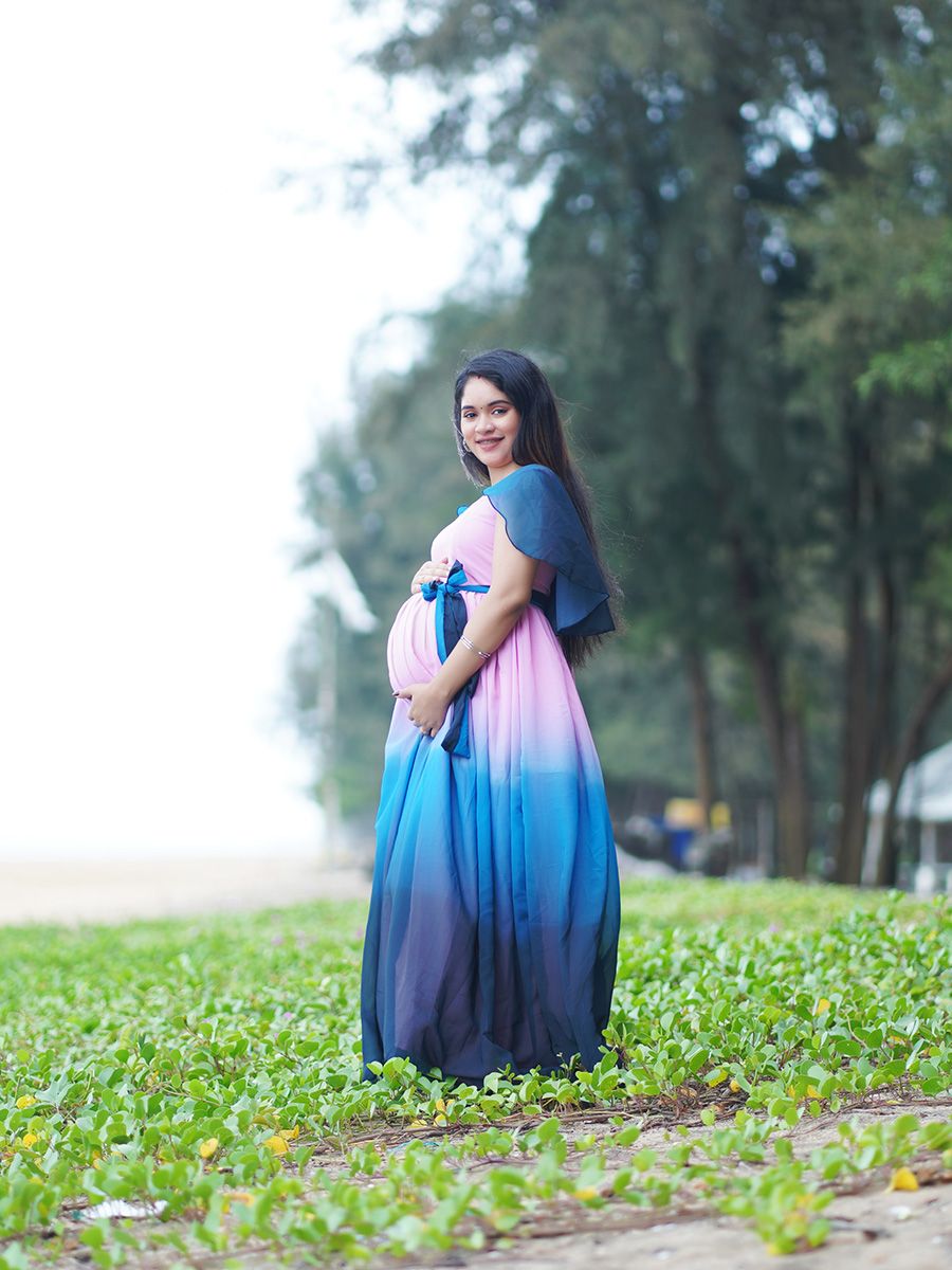Maternity Photo Gown Shade Blue