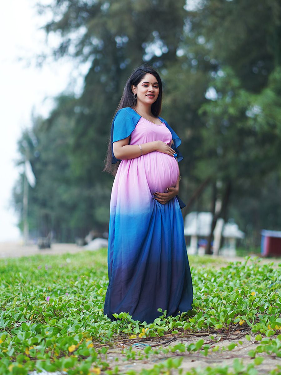 Maternity Photo Gown Shade Blue