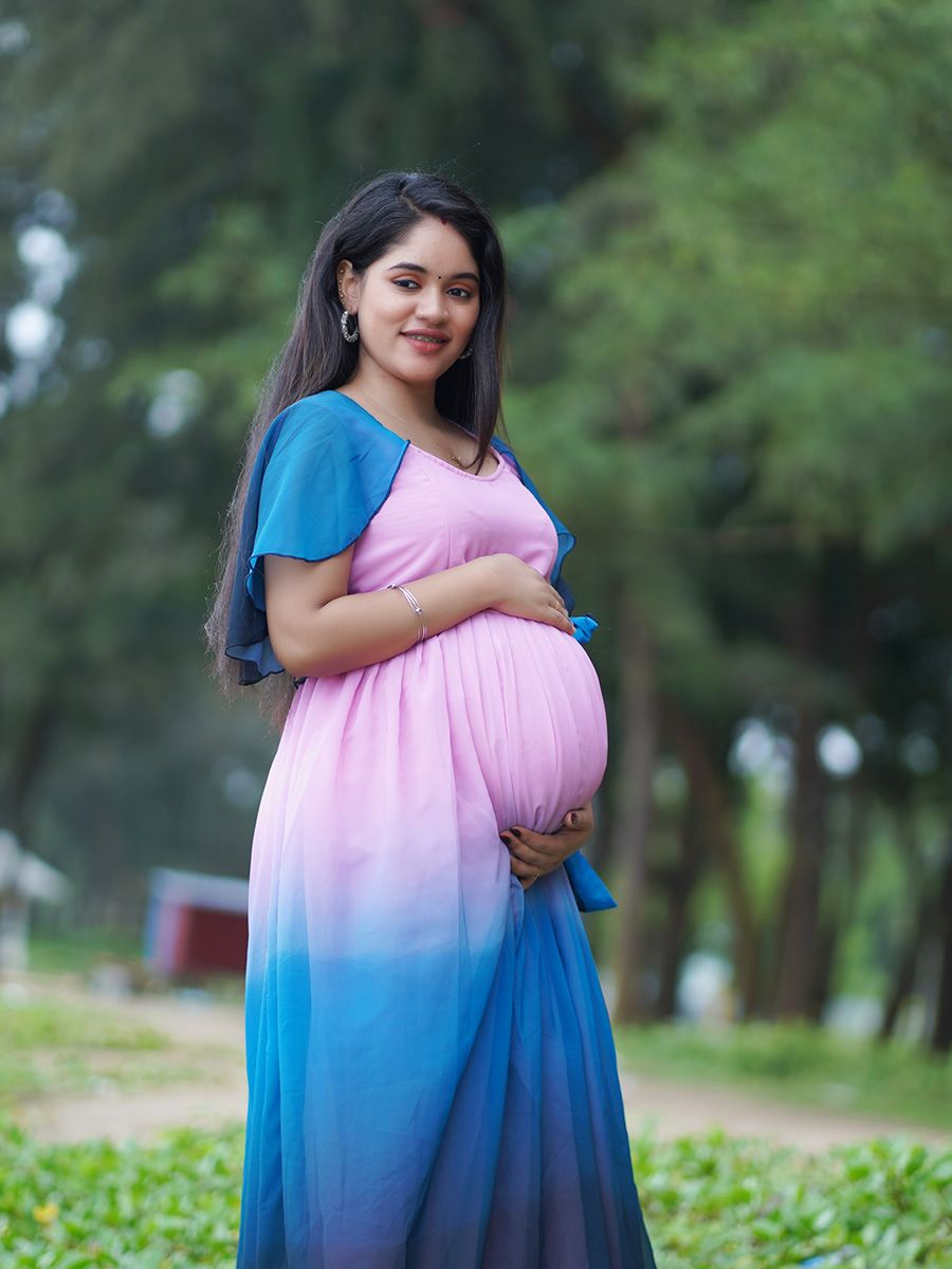 Maternity Photo Gown Shade Blue