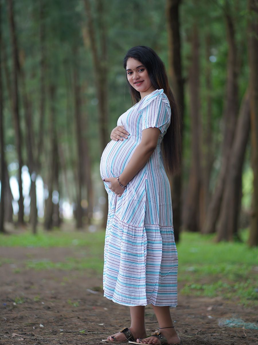 Maternity Short Night Gown- Dola offwhite