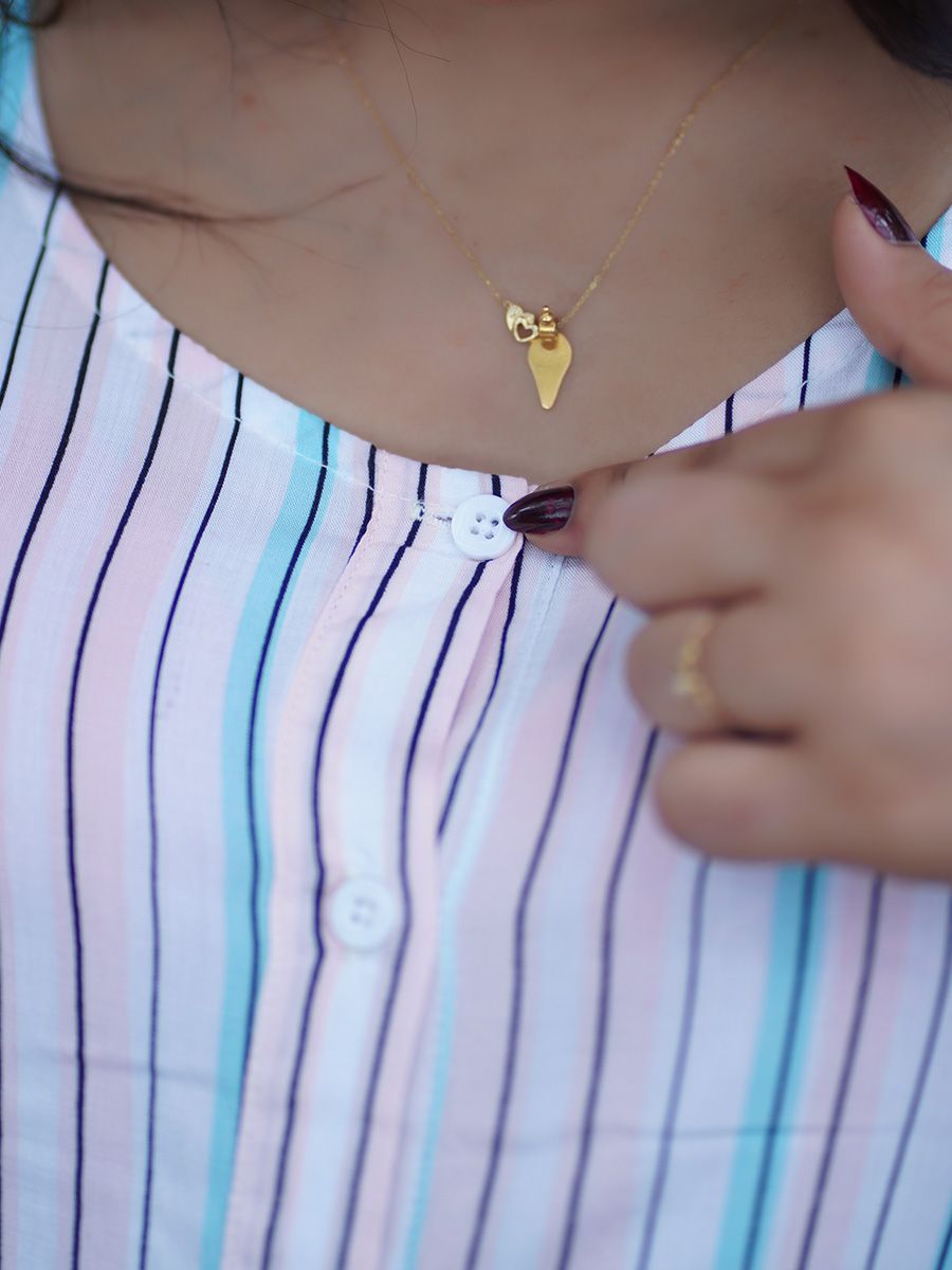 Maternity Short Night Gown- Dola offwhite