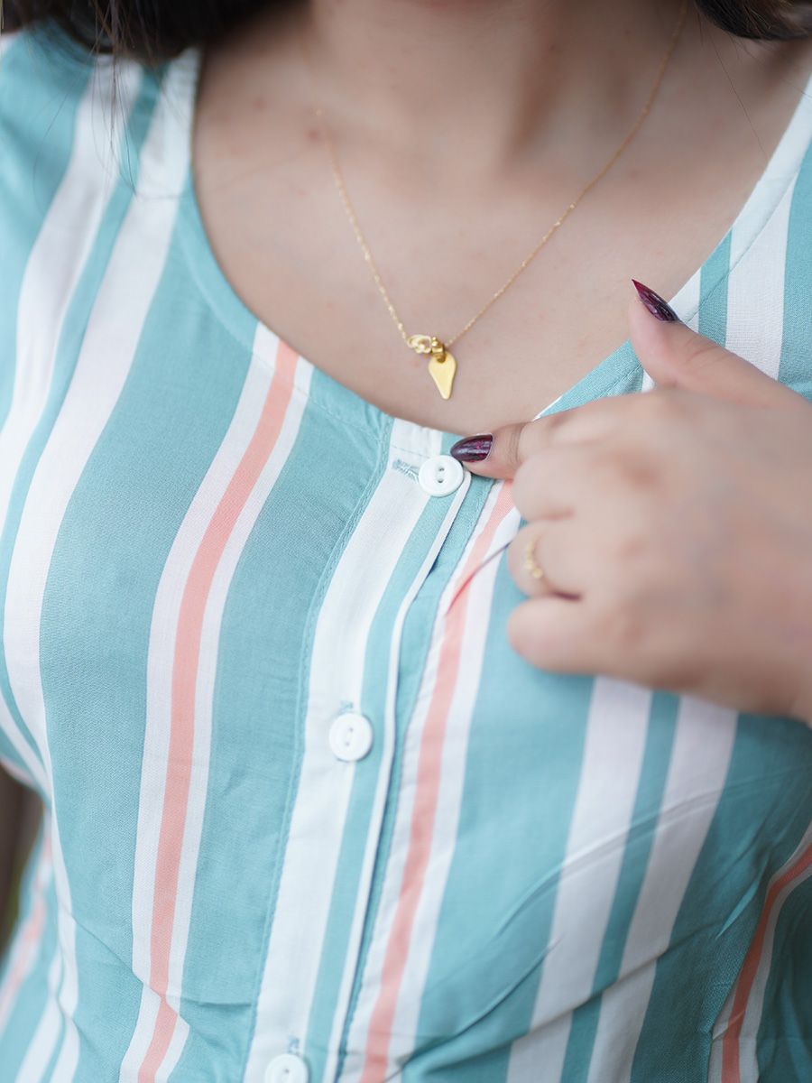 Maternity Short Night Gown- Dola Green