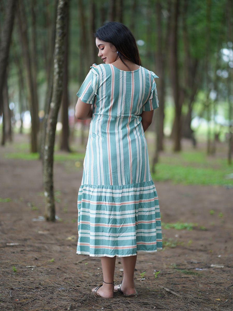 Maternity Short Night Gown- Dola Green