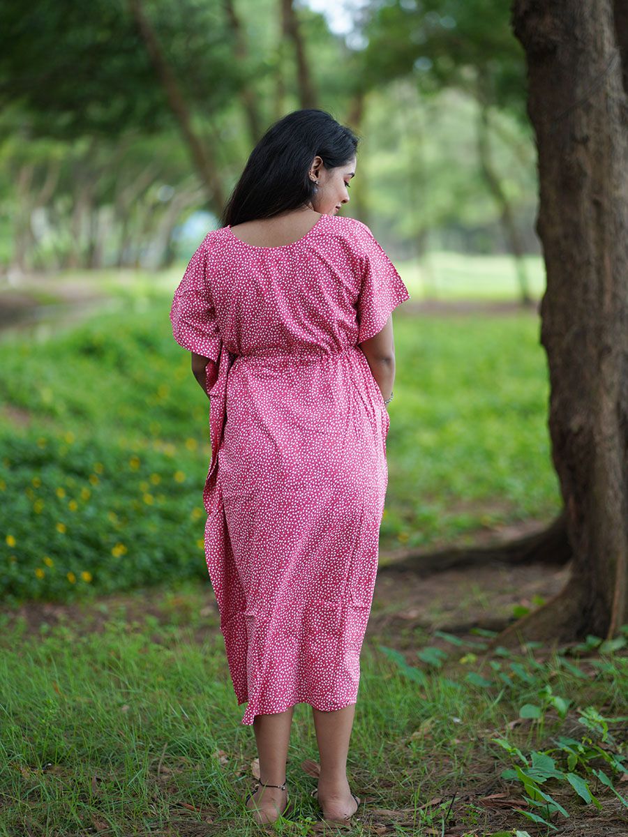 Maternity Short Night Gown- Kaftan (Pink)