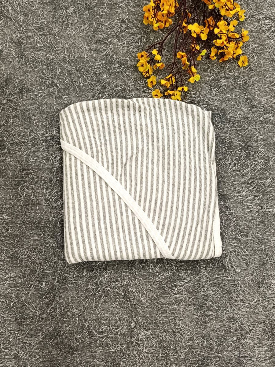 Baby Hood Towel- Ash Lines