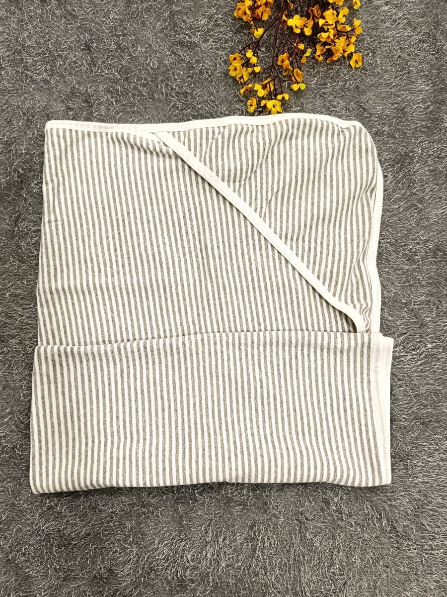 Baby Hood Towel- Ash Lines