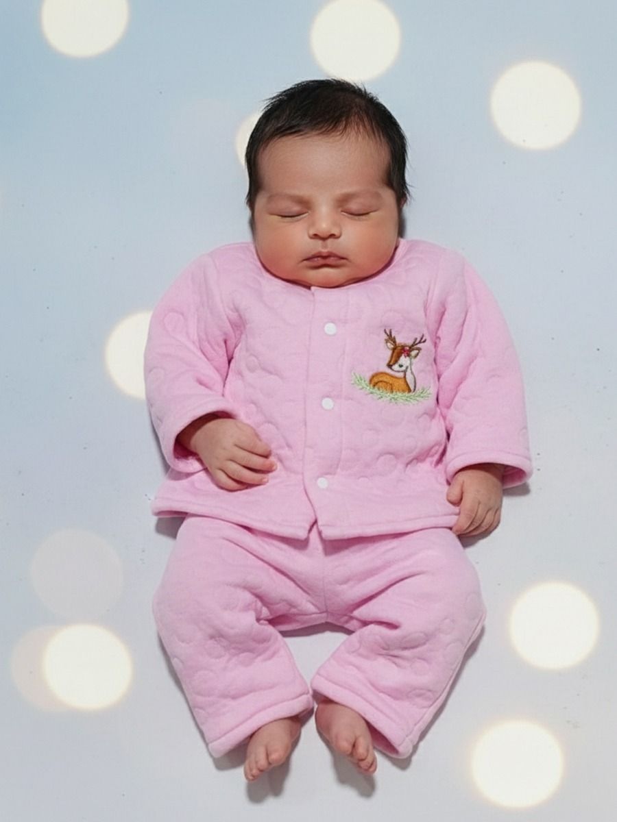 New Born Baby Sweater Top & Pant Pink