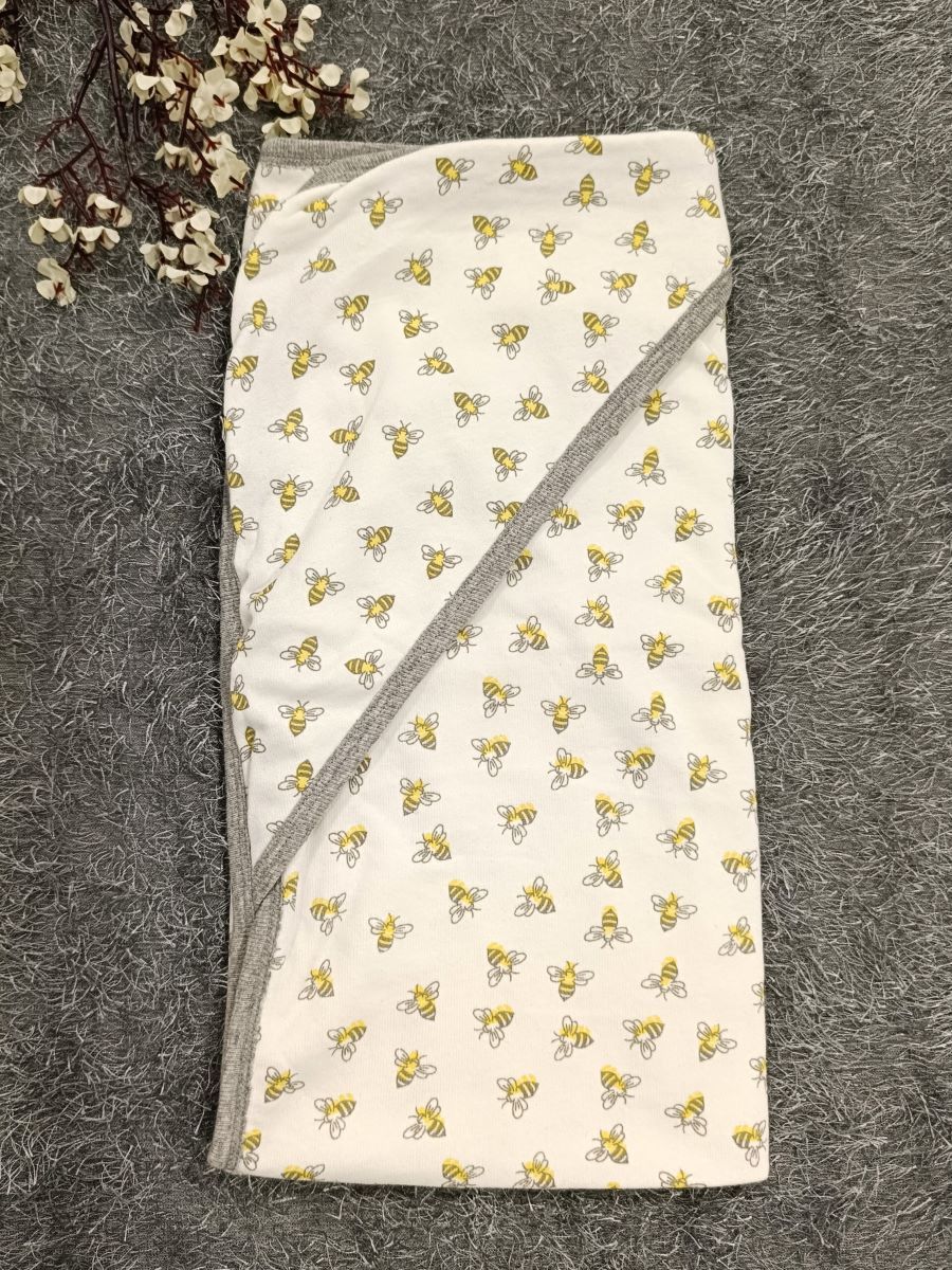 Baby Hood Towel- Honey bee Print
