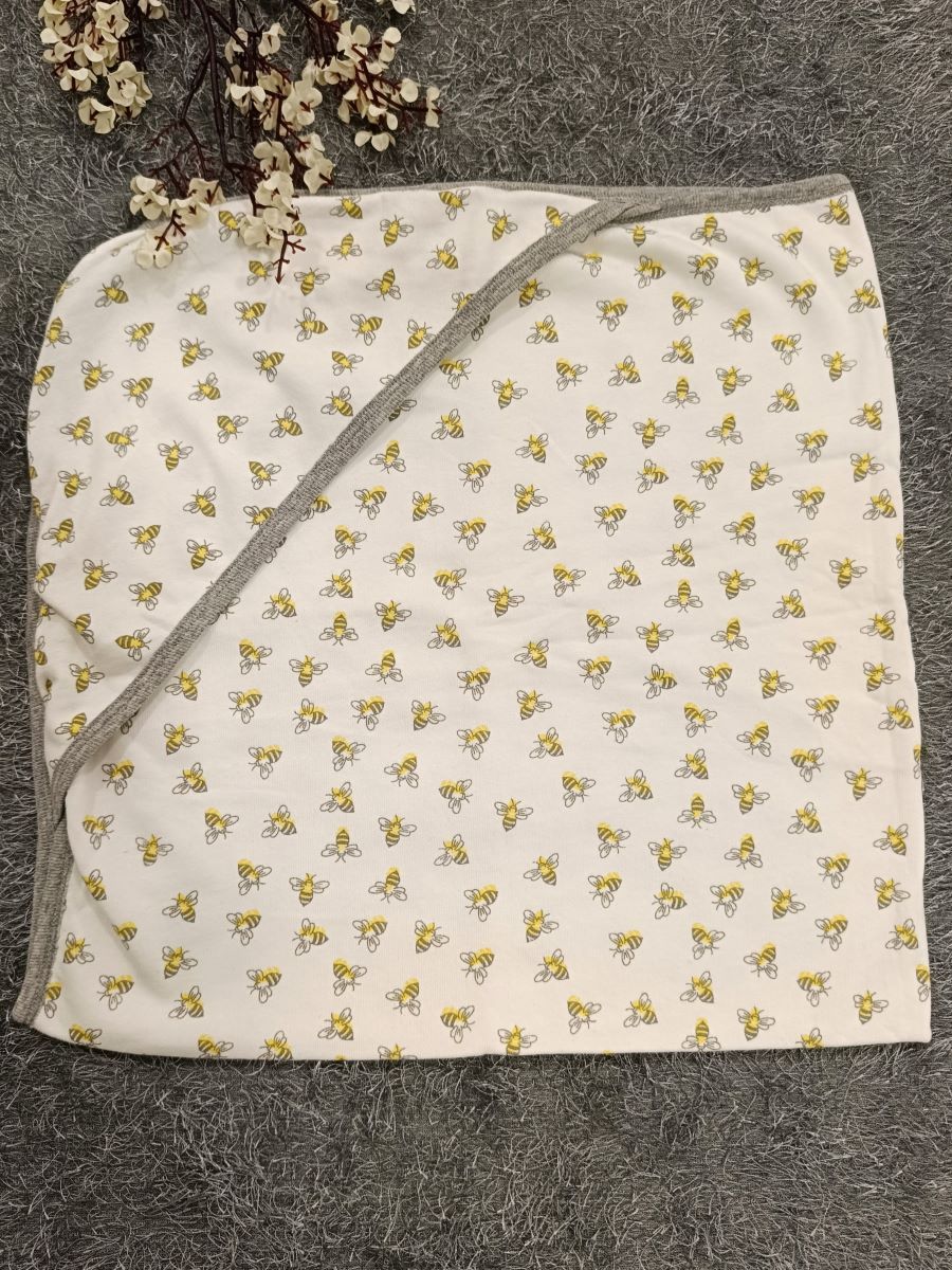 Baby Hood Towel- Honey bee Print