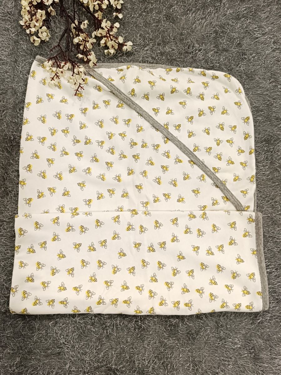 Baby Hood Towel- Honey bee Print