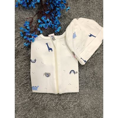 Sleepsuit/Cap- Boy(Blue Giraffe)