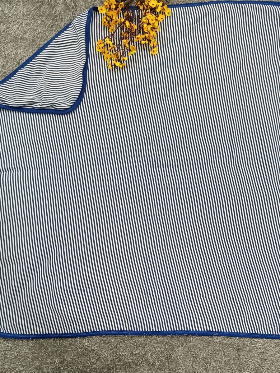 Baby Hood Towel- Blue Lines