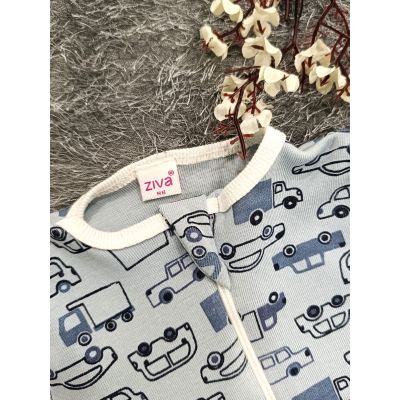 Sleepsuit/Cap- Boy(Blue Vehicle)