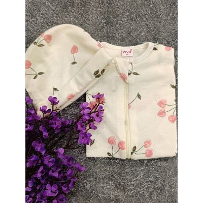 Sleepsuit/Cap- Girl(Cherry Pink)