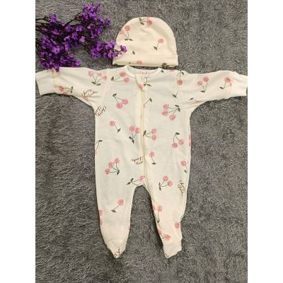 Sleepsuit/Cap- Girl(Cherry Pink)