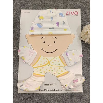 Baby Cap/ Mitten/ Bootie- Aqua life Print