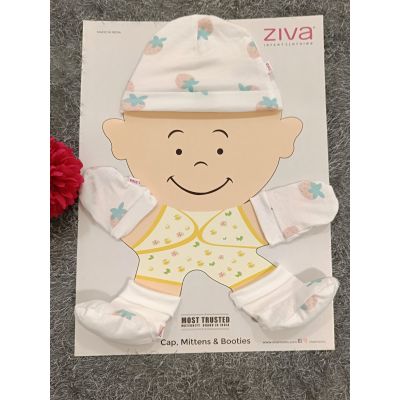 Baby Cap/ Mitten/ Bootie- Strawberry Print