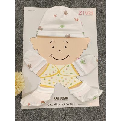 Baby Cap/ Mitten/ Bootie- Multi Print