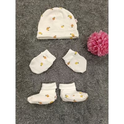 Baby Cap/ Mitten/ Bootie- Fruit Print