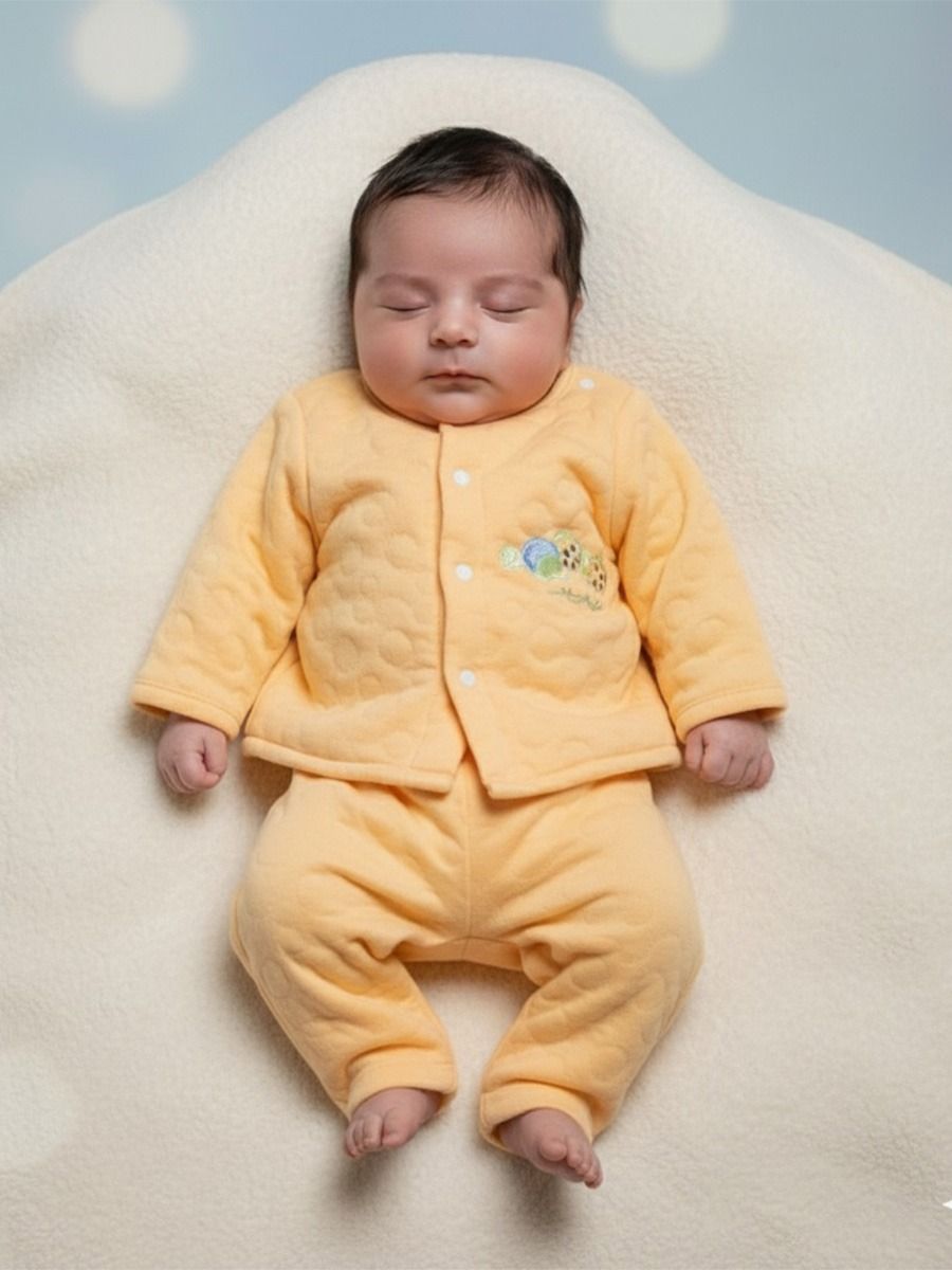 New Born Baby Sweater Top & Pant Dark Yellow