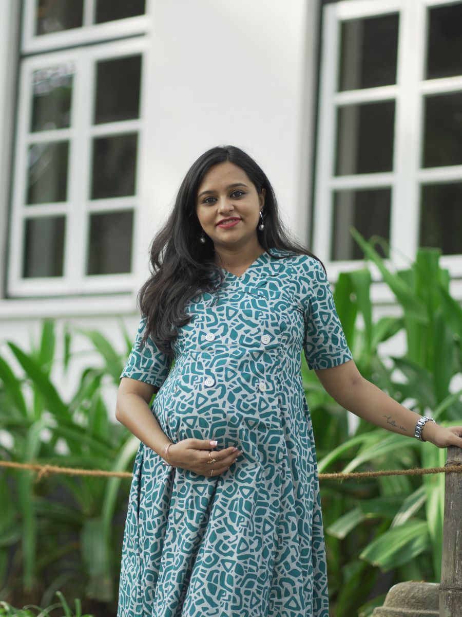 Maternity Kurta - Office Wear Elara Green