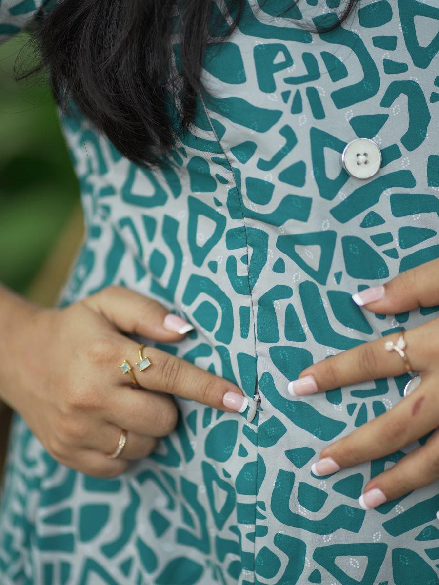 Maternity Kurta - Office Wear Elara Green