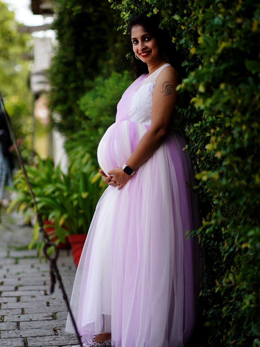 Maternity Baby Shower Lavender and White