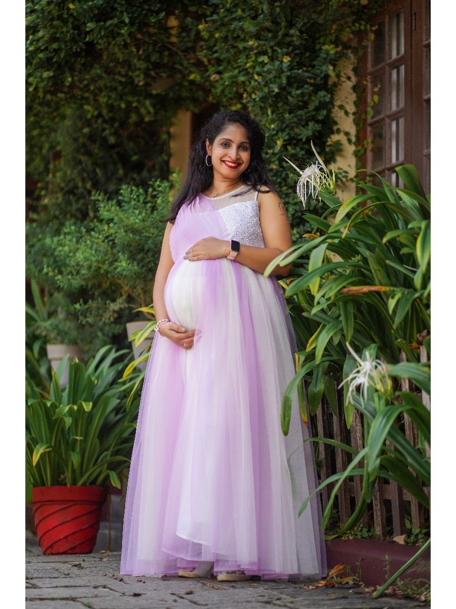 Maternity Baby Shower Lavender and White