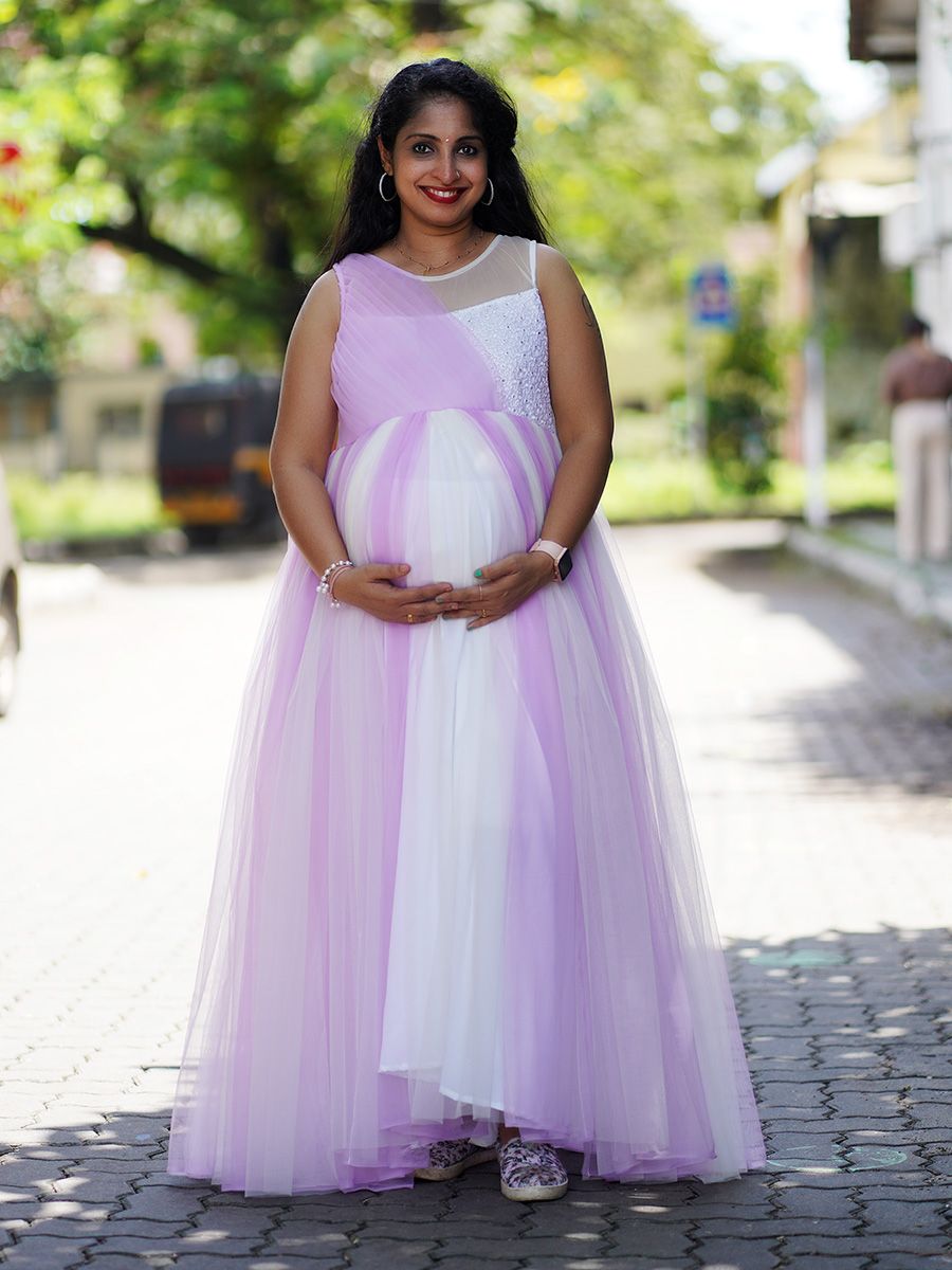 Maternity Baby Shower Lavender and White