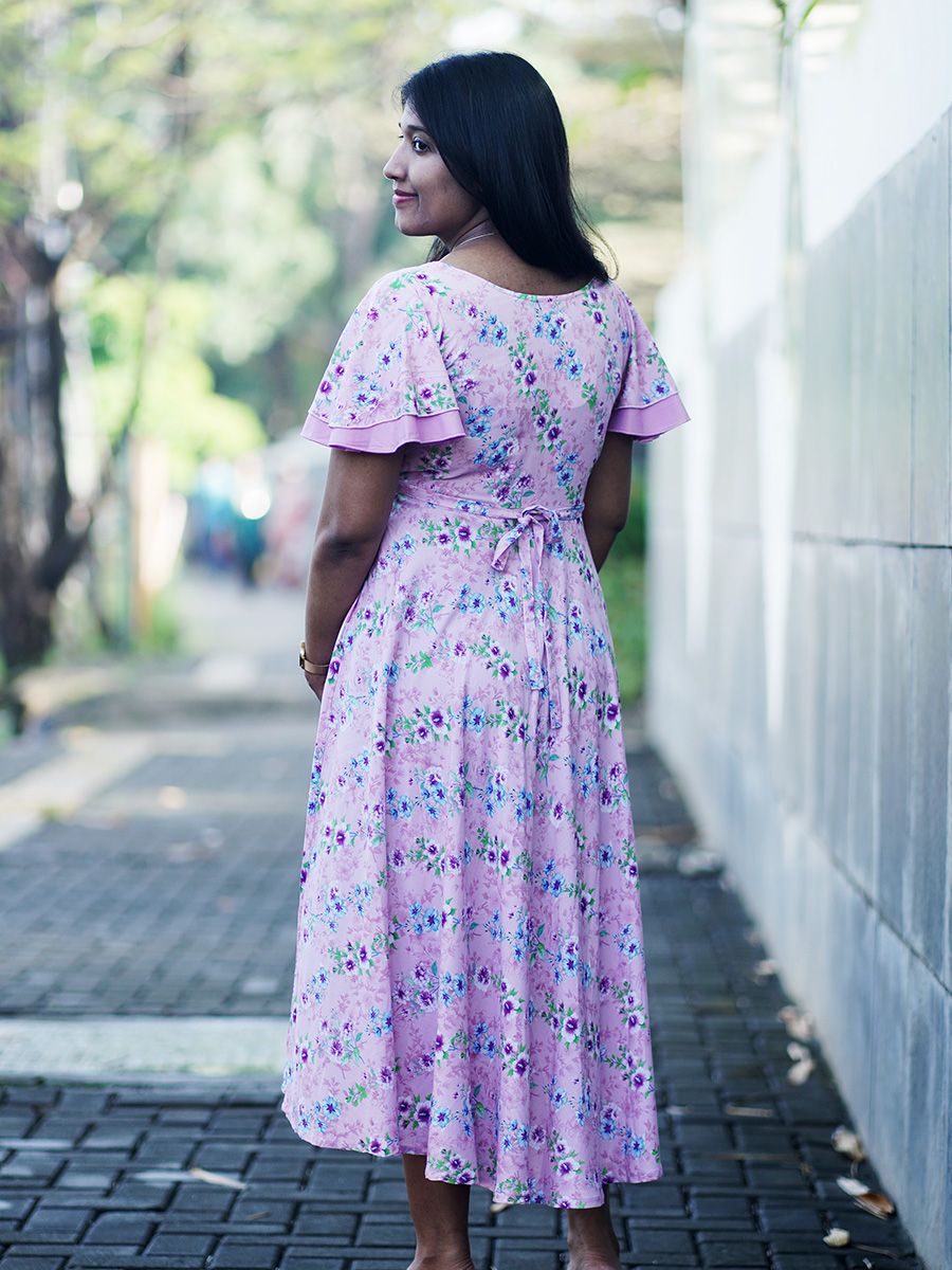 Maternity Short Dress - Ruth Purple