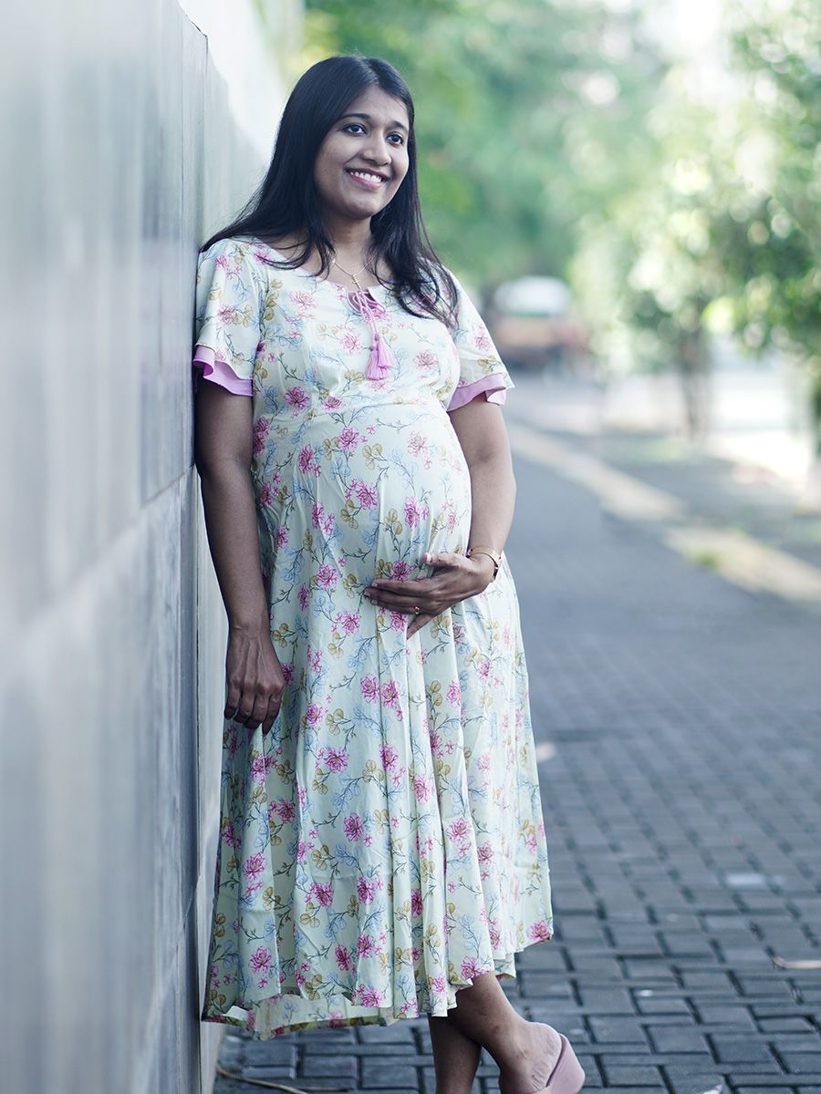 Maternity Short Dress - Ruth Light Yellow