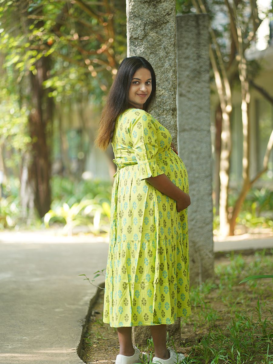Maternity Midi Dress (Green)