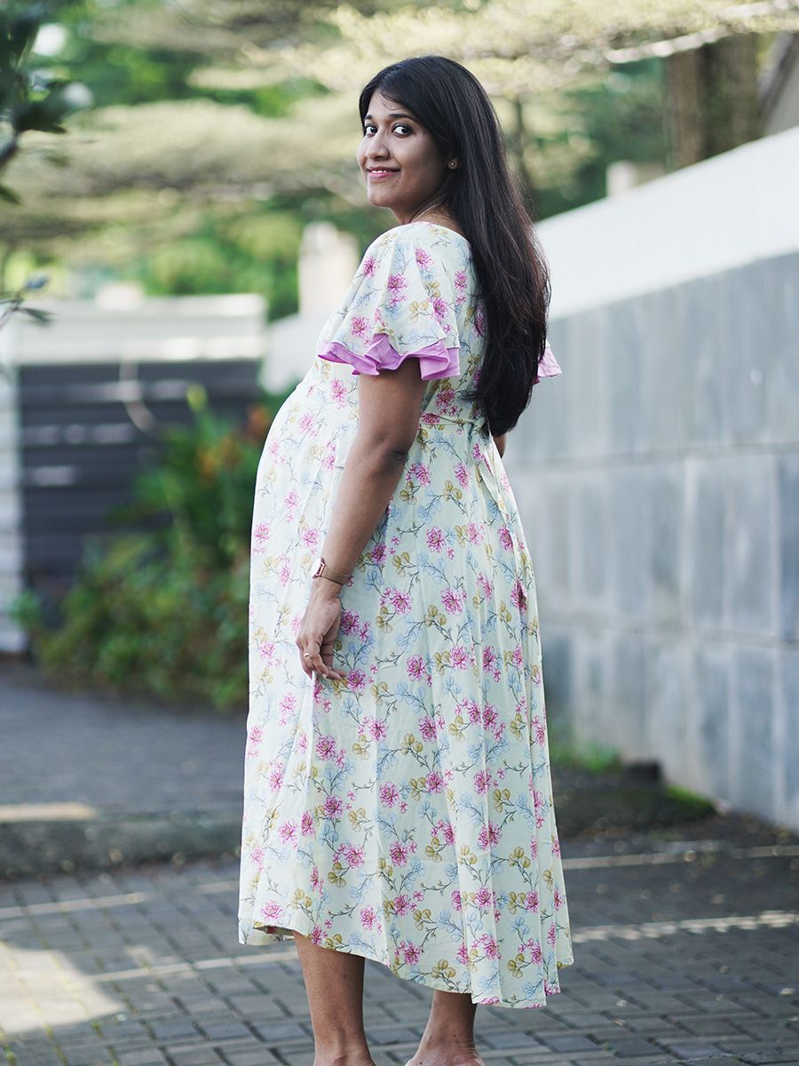 Maternity Short Dress - Ruth Light Yellow