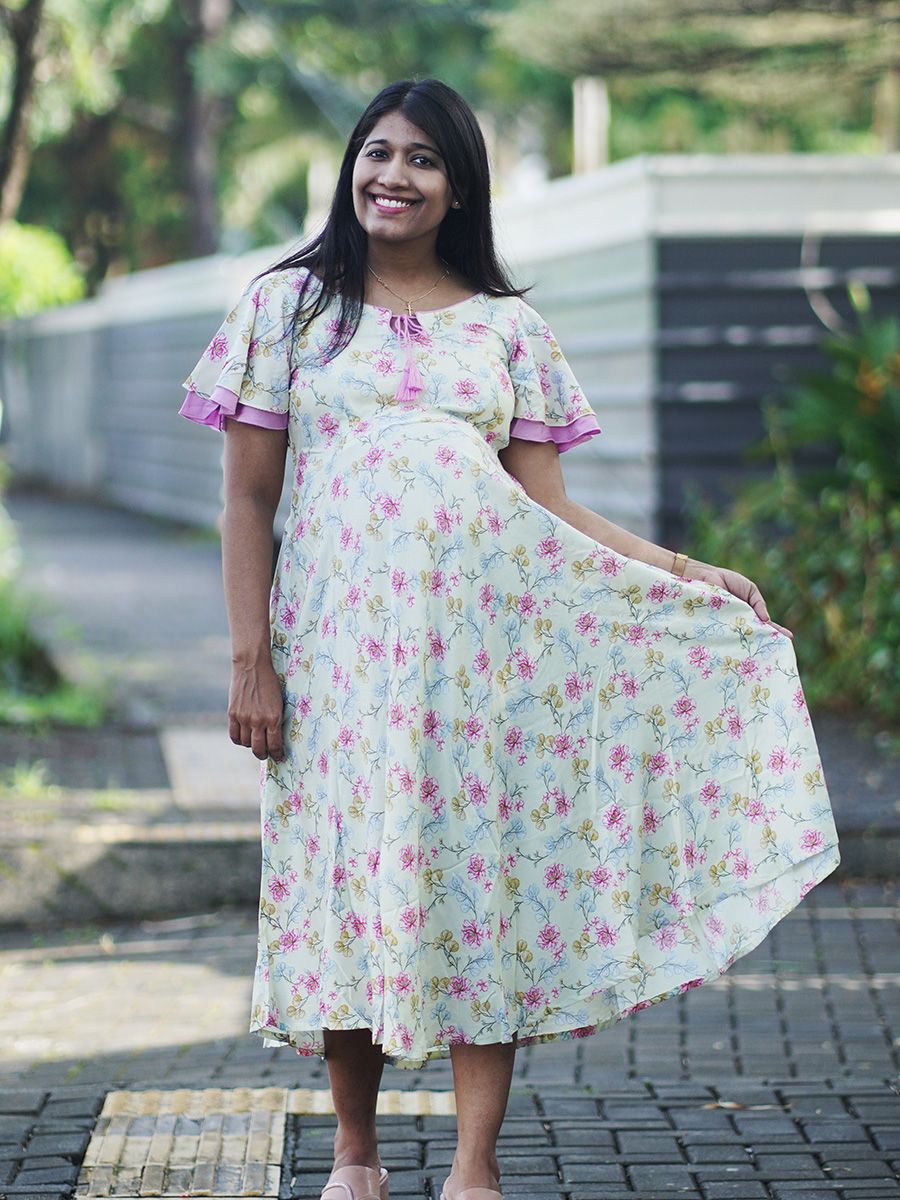 Maternity Short Dress - Ruth Light Yellow