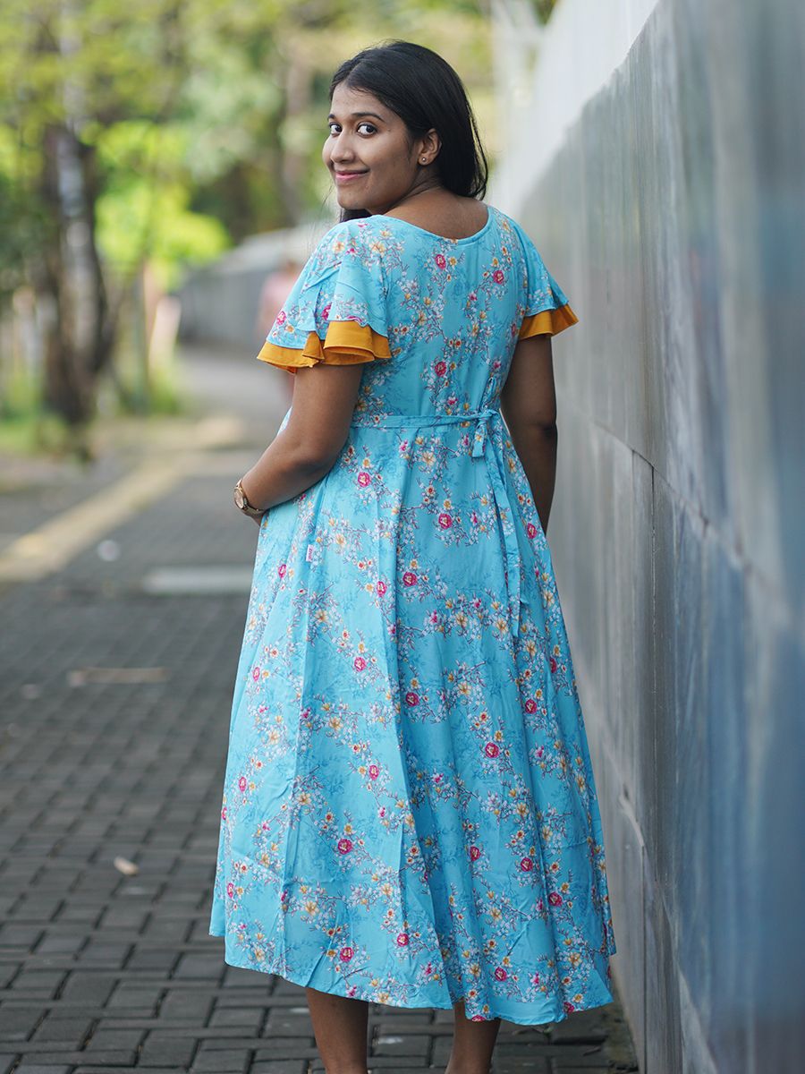 Maternity Short Dress - Ruth Blue