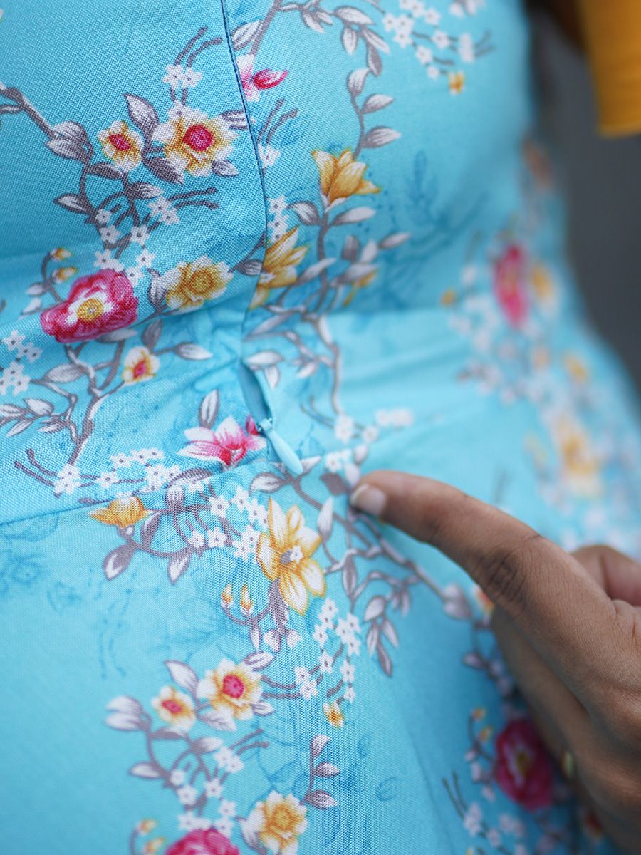 Maternity Short Dress - Ruth Blue