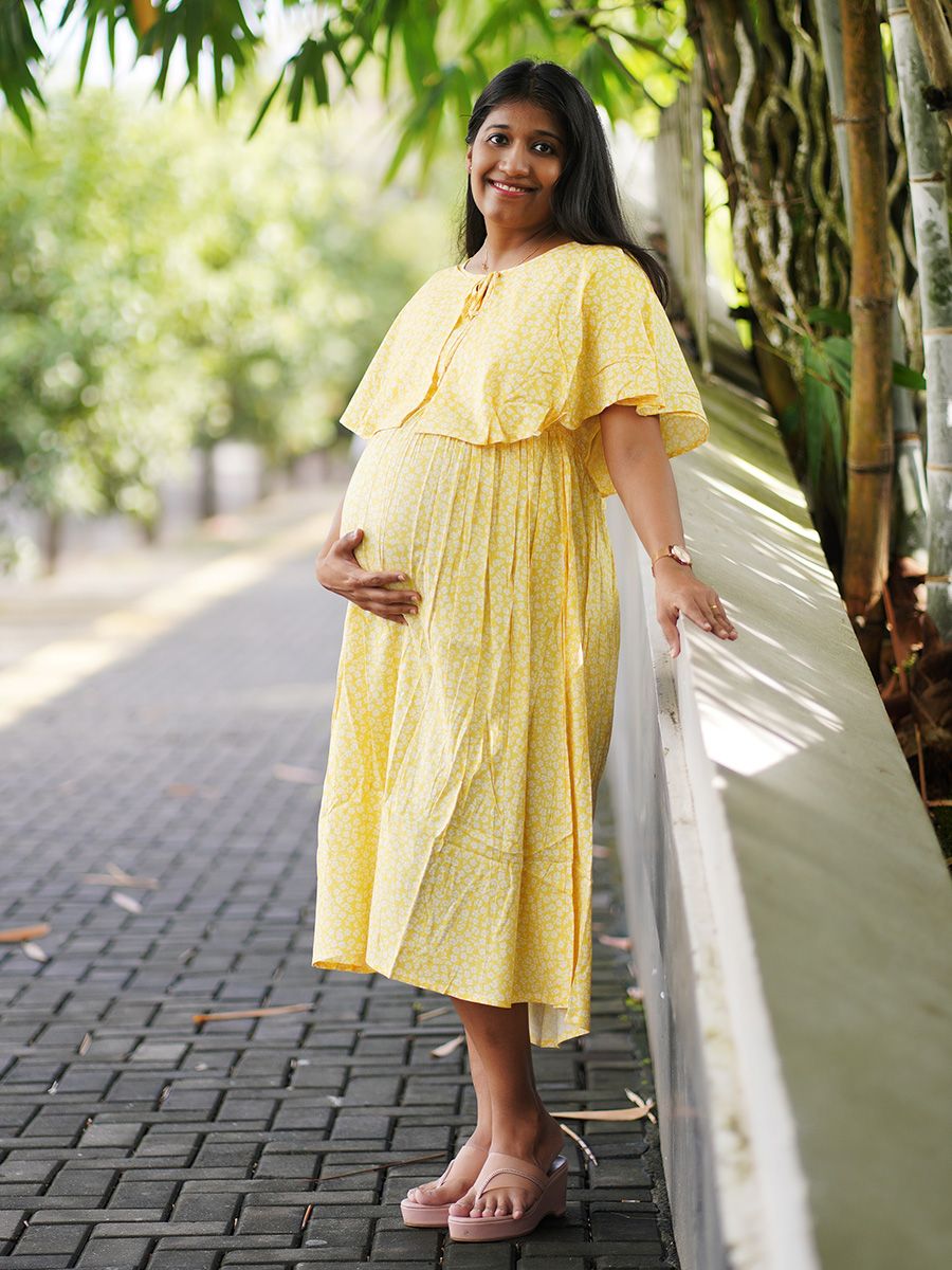 Maternity Short Night Gown- Fin Yellow