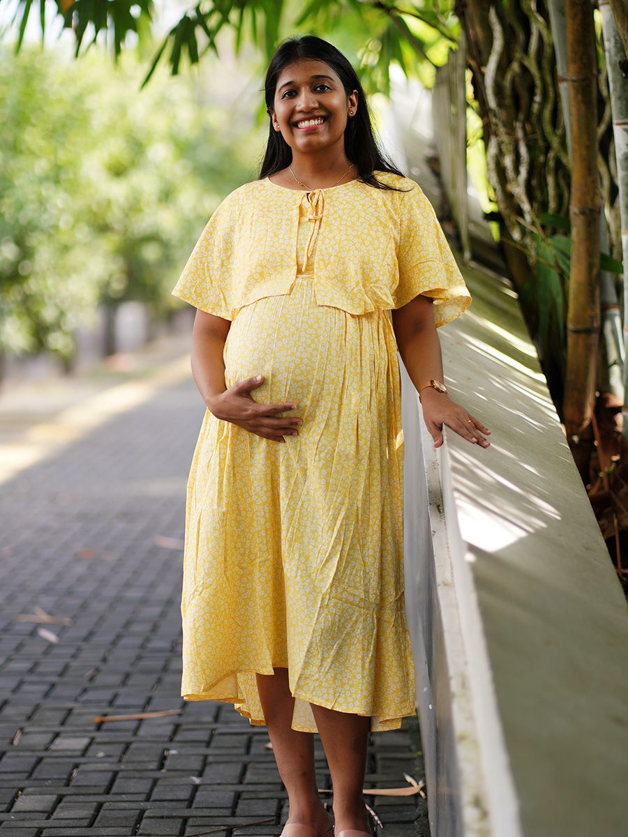 Maternity Short Night Gown- Fin Yellow