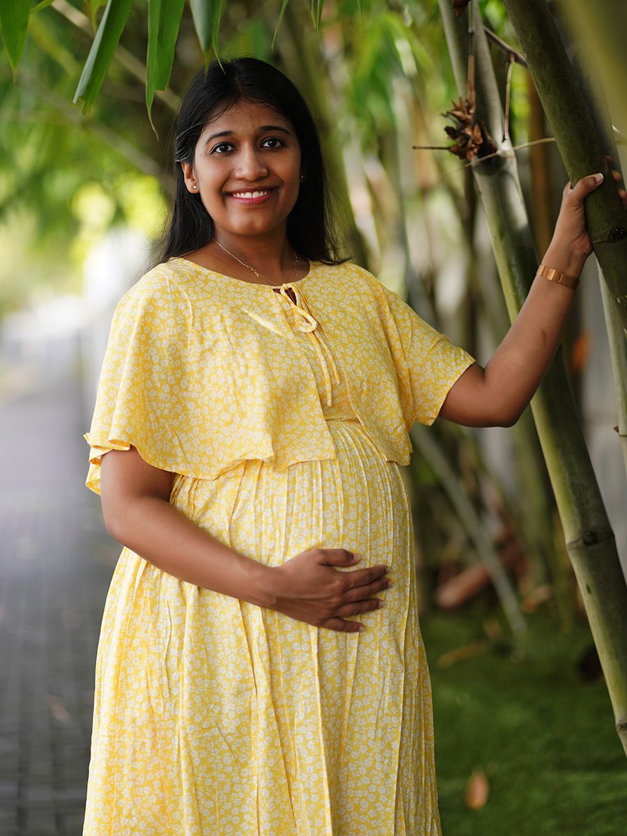 Maternity Short Night Gown- Fin Yellow